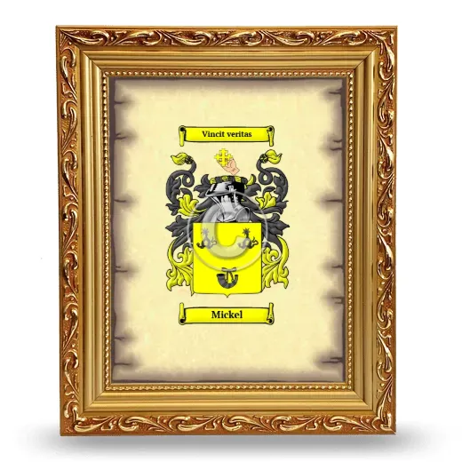 Mickel Coat of Arms Framed - Gold