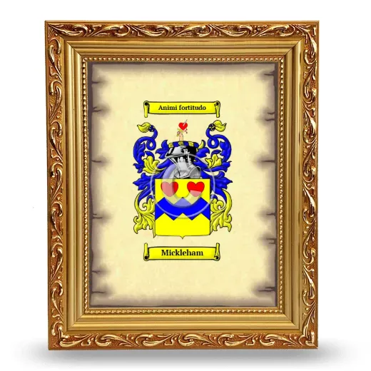 Mickleham Coat of Arms Framed - Gold
