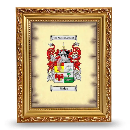 Midgy Coat of Arms Framed - Gold