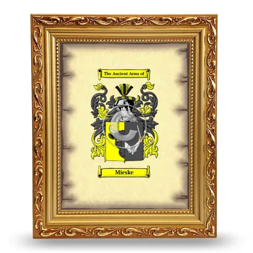 Mieske Coat of Arms Framed - Gold