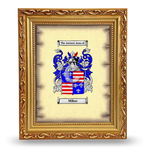 Mikas Coat of Arms Framed - Gold