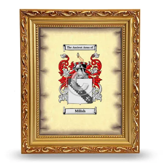 Milish Coat of Arms Framed - Gold