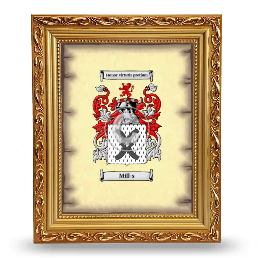 Mill-s Coat of Arms Framed - Gold