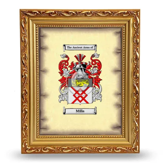 Milla Coat of Arms Framed - Gold