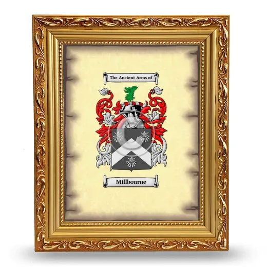 Millbourne Coat of Arms Framed - Gold