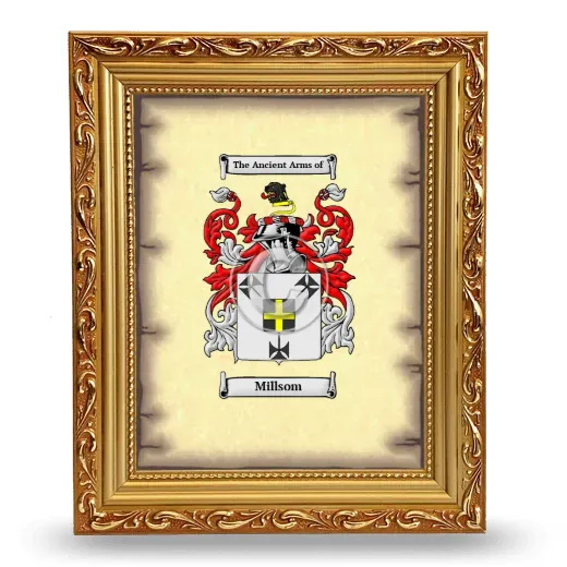 Millsom Coat of Arms Framed - Gold