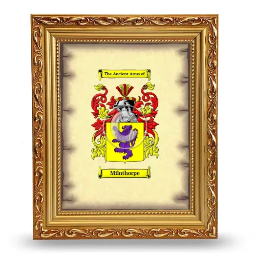 Milnthorpe Coat of Arms Framed - Gold