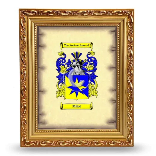 Milot Coat of Arms Framed - Gold