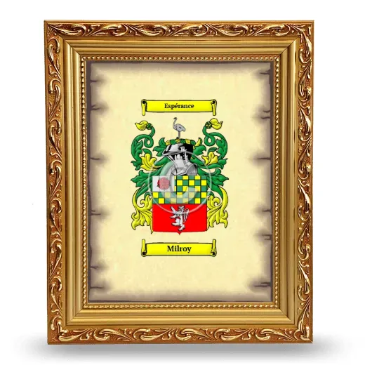 Milroy Coat of Arms Framed - Gold