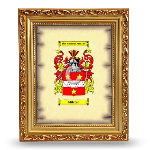 Milsted Coat of Arms Framed - Gold