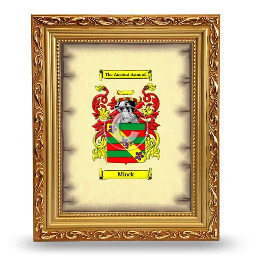 Minck Coat of Arms Framed - Gold