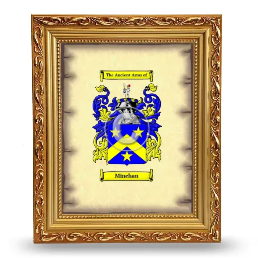 Minehan Coat of Arms Framed - Gold