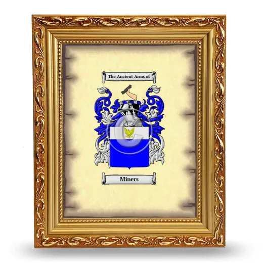 Miners Coat of Arms Framed - Gold