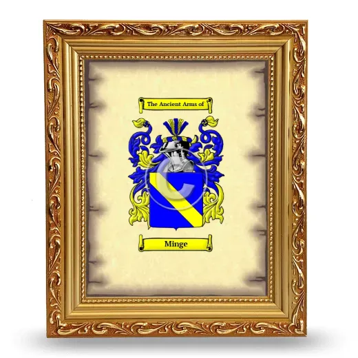 Minge Coat of Arms Framed - Gold