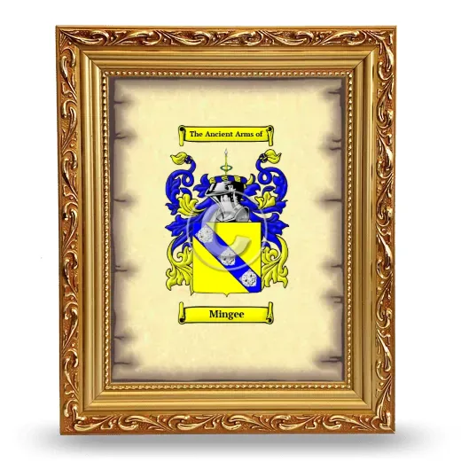 Mingee Coat of Arms Framed - Gold