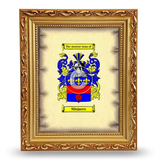 Minjarez Coat of Arms Framed - Gold
