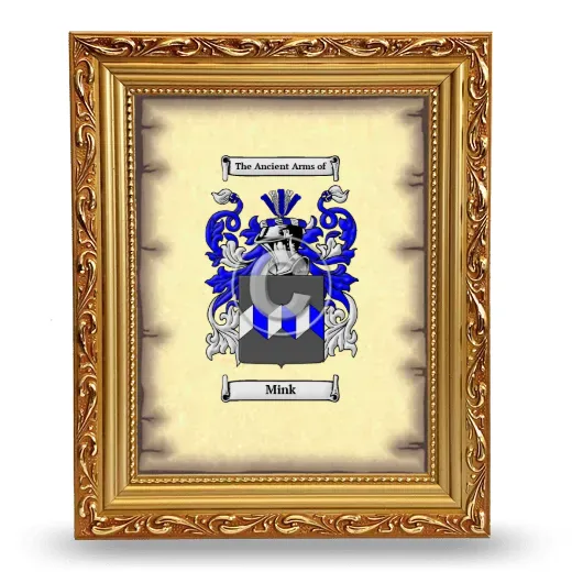 Mink Coat of Arms Framed - Gold