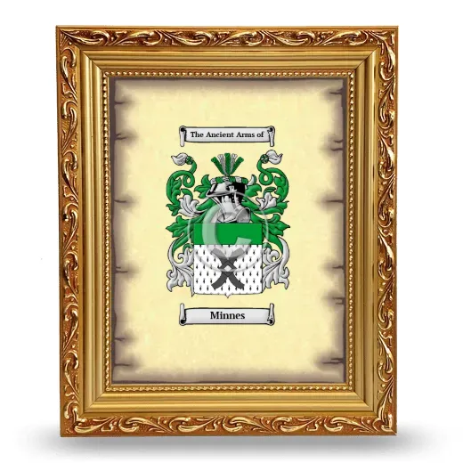 Minnes Coat of Arms Framed - Gold