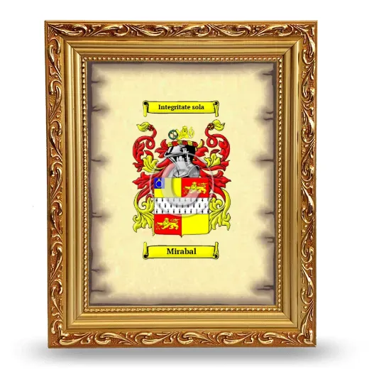 Mirabal Coat of Arms Framed - Gold