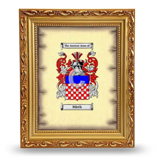 Mirth Coat of Arms Framed - Gold