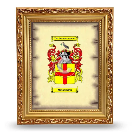 Missenden Coat of Arms Framed - Gold