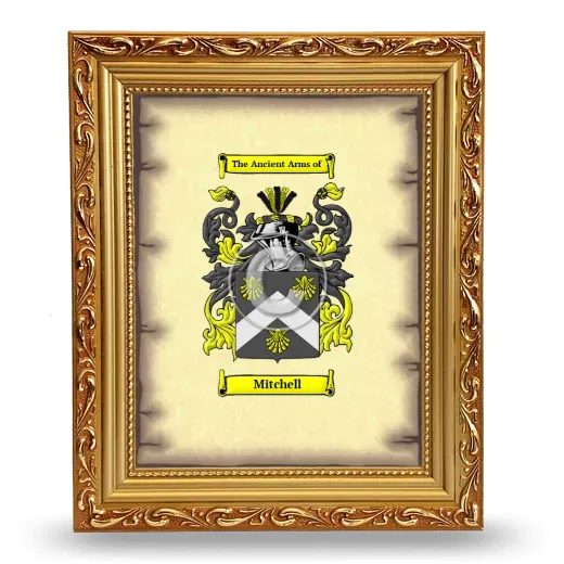 Mitchell Coat of Arms Framed - Gold