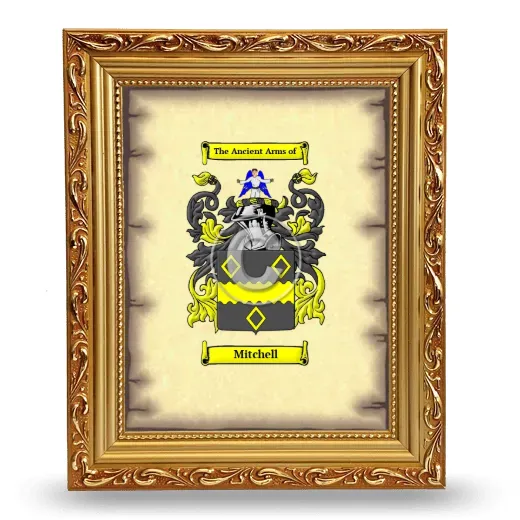 Mitchell Coat of Arms Framed - Gold