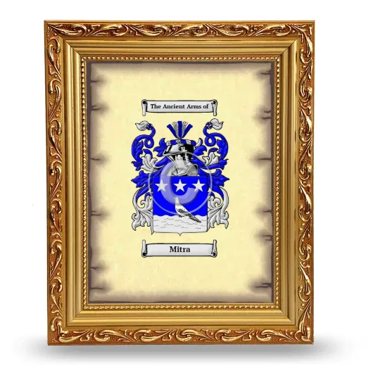 Mitra Coat of Arms Framed - Gold