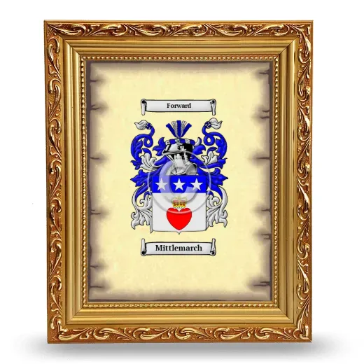 Mittlemarch Coat of Arms Framed - Gold