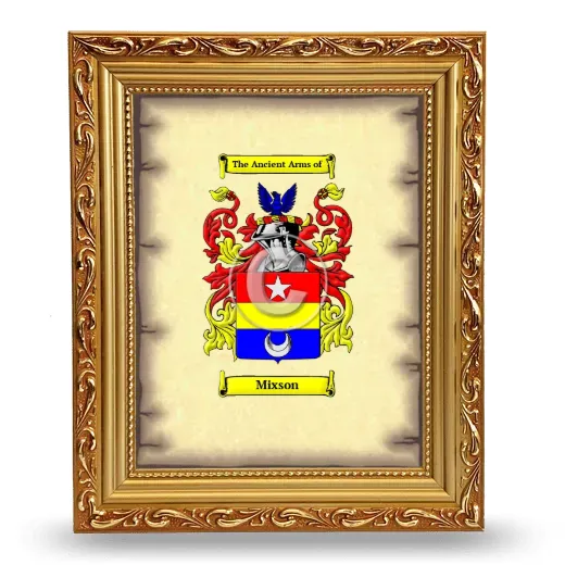 Mixson Coat of Arms Framed - Gold