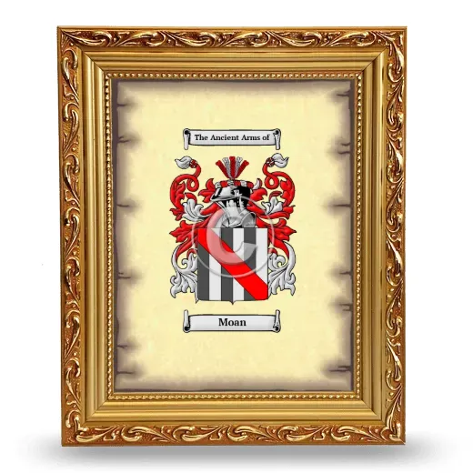 Moan Coat of Arms Framed - Gold