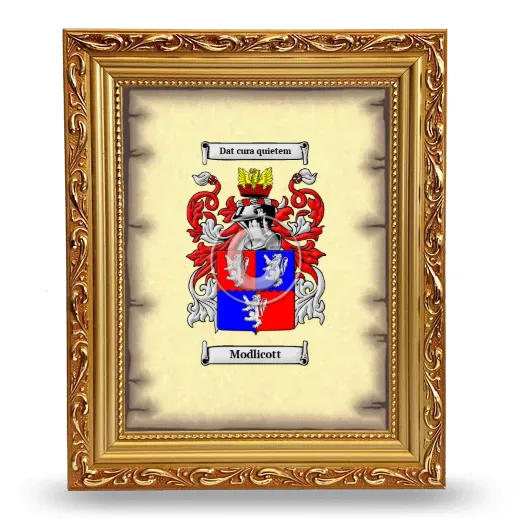 Modlicott Coat of Arms Framed - Gold