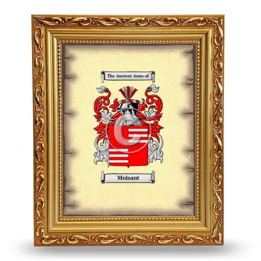 Moisant Coat of Arms Framed - Gold