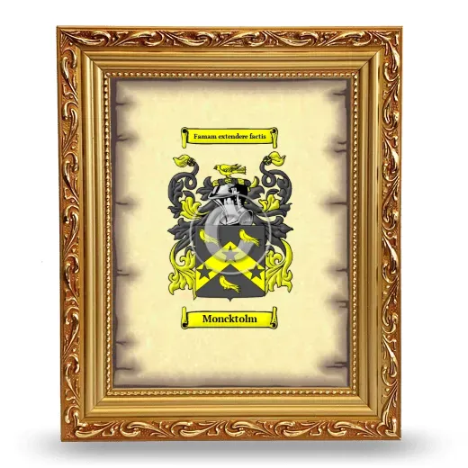 Moncktolm Coat of Arms Framed - Gold
