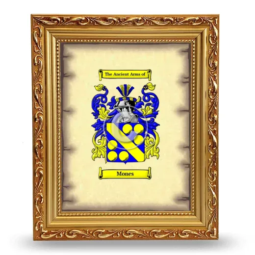Mones Coat of Arms Framed - Gold