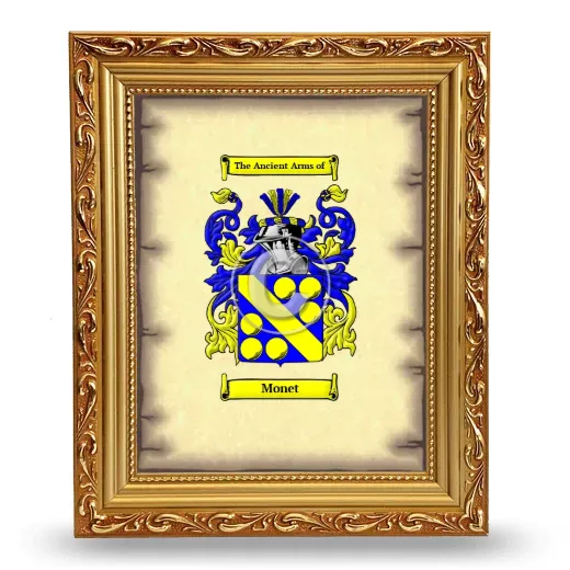 Monet Coat of Arms Framed - Gold