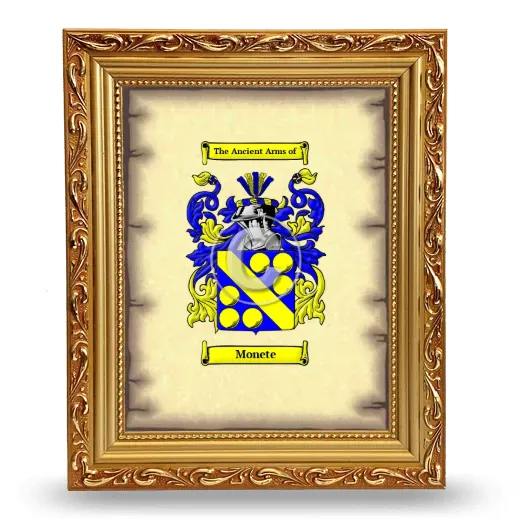Monete Coat of Arms Framed - Gold
