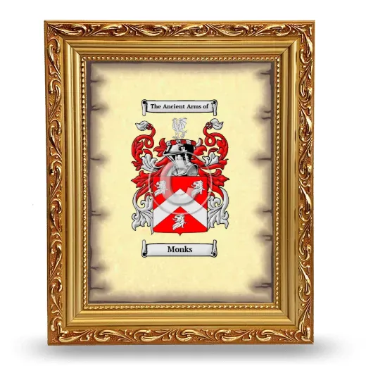 Monks Coat of Arms Framed - Gold