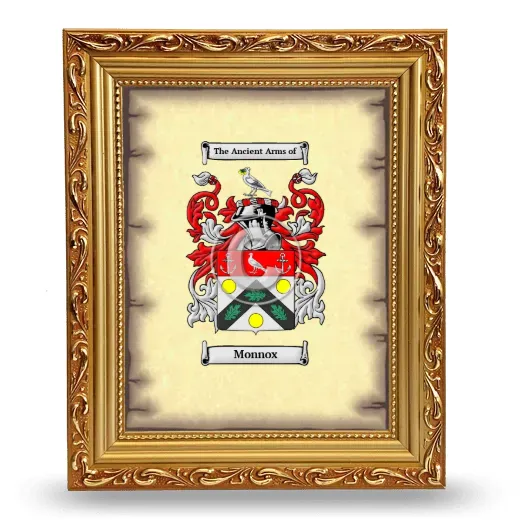 Monnox Coat of Arms Framed - Gold