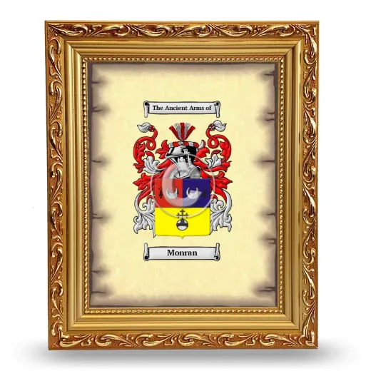 Monran Coat of Arms Framed - Gold