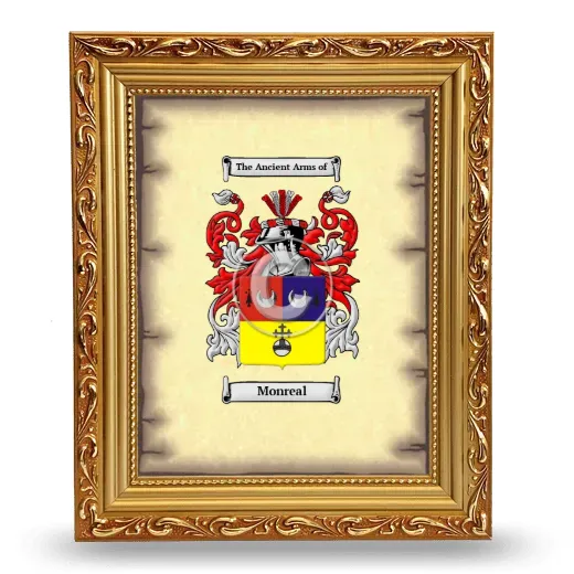 Monreal Coat of Arms Framed - Gold
