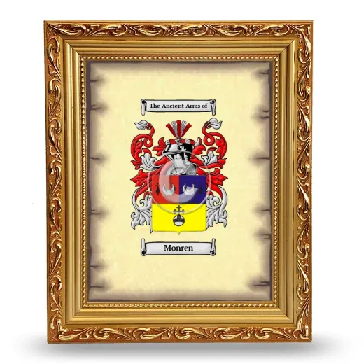 Monren Coat of Arms Framed - Gold