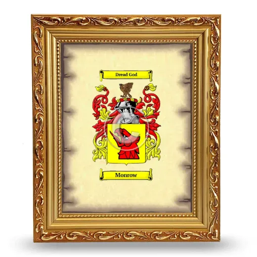 Monrow Coat of Arms Framed - Gold