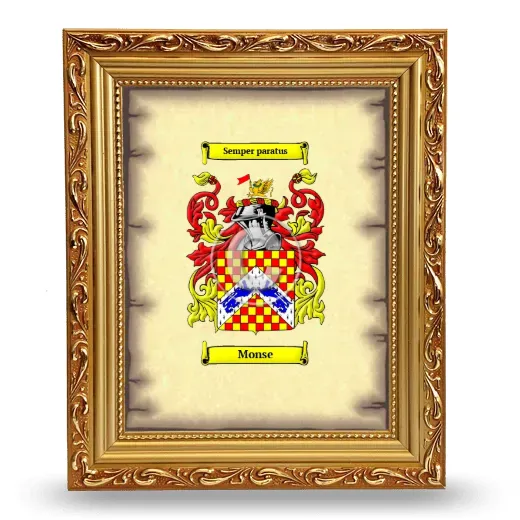 Monse Coat of Arms Framed - Gold