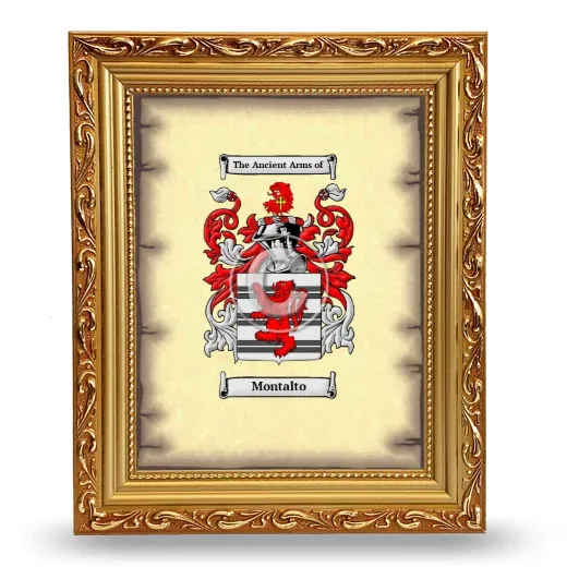 Montalto Coat of Arms Framed - Gold