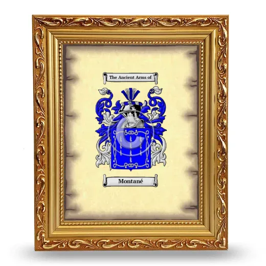 Montané Coat of Arms Framed - Gold