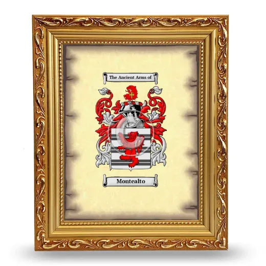 Montealto Coat of Arms Framed - Gold