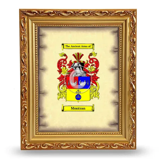 Montran Coat of Arms Framed - Gold