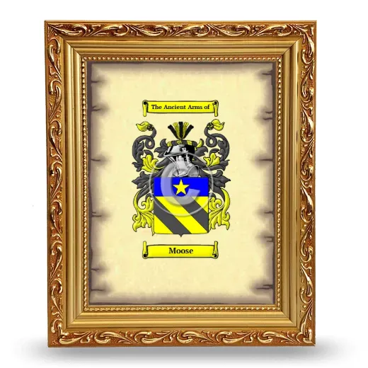 Moose Coat of Arms Framed - Gold