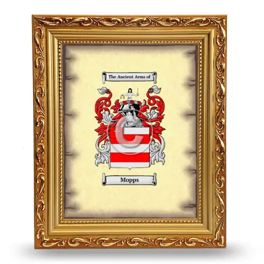 Mopps Coat of Arms Framed - Gold